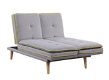 Savilla Gray Linen & Oak Finish Futon