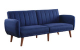 Bernstein Blue Linen & Walnut Finish Futon