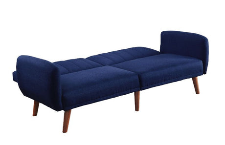 Bernstein Blue Linen & Walnut Finish Futon