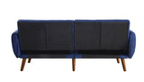 Bernstein Blue Linen & Walnut Finish Futon