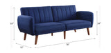 Bernstein Blue Linen & Walnut Finish Futon