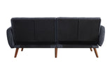 Bernstein Gray Linen & Walnut Finish Futon