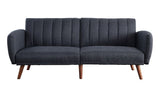 Bernstein Gray Linen & Walnut Finish Futon