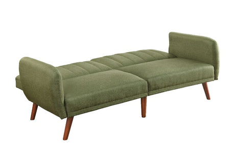 Bernstein Green Linen & Walnut Finish Futon