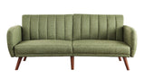 Bernstein Green Linen & Walnut Finish Futon