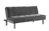 Cilliers Gray Velvet & Chrome Finish Futon