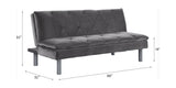 Cilliers Gray Velvet & Chrome Finish Futon