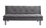 Cilliers Gray Velvet & Chrome Finish Futon