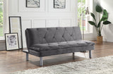 Cilliers Gray Velvet & Chrome Finish Futon