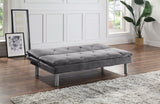 Cilliers Gray Velvet & Chrome Finish Futon