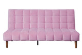 Yolandi Pink Velvet & Dark Walnut Finish Futon