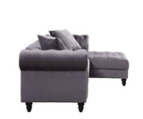 Adnelis Gray Velvet Sectional Sofa