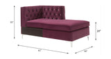 Jaszira Burgundy Velvet Chaise