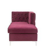 Jaszira Burgundy Velvet Chaise