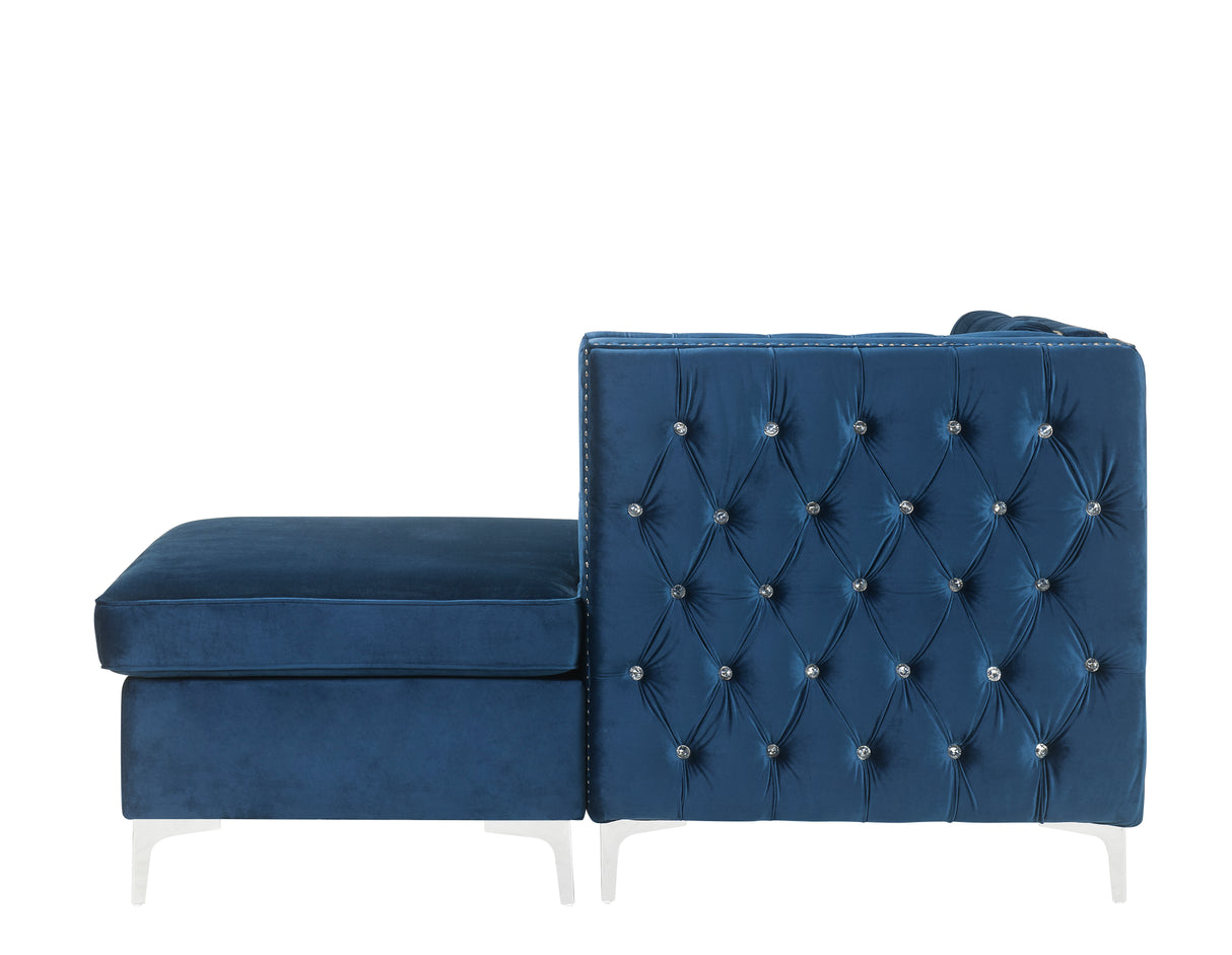 Jaszira Blue Velvet Chaise