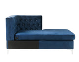 Jaszira Blue Velvet Chaise