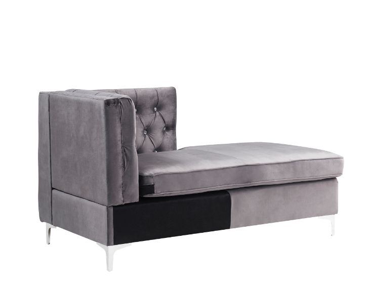 Jaszira Gray Velvet Chaise