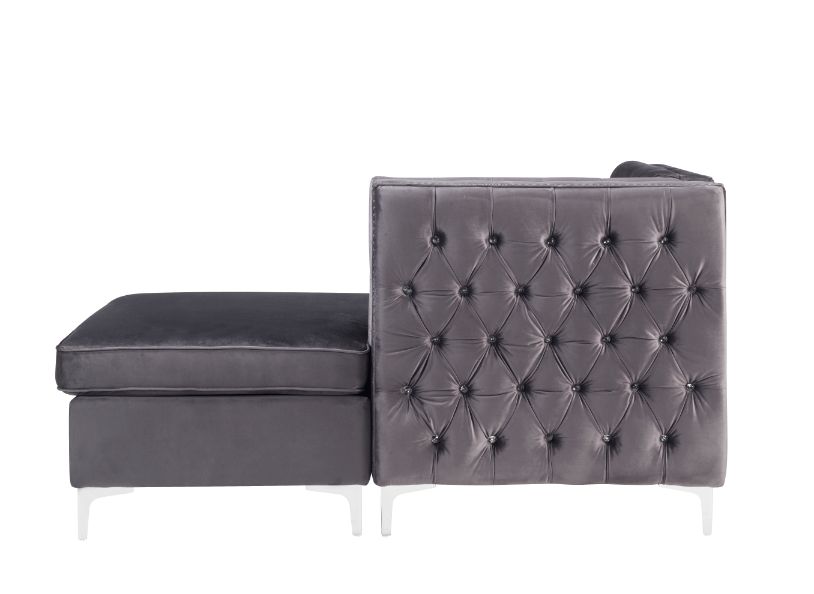 Jaszira Gray Velvet Chaise