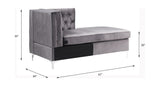 Jaszira Gray Velvet Chaise