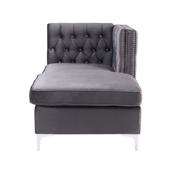 Jaszira Gray Velvet Chaise