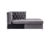 Jaszira Gray Velvet Chaise