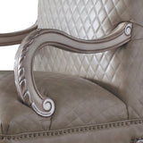 Dresden Synthetic Leather & Vintage Bone White Finish Accent Chair