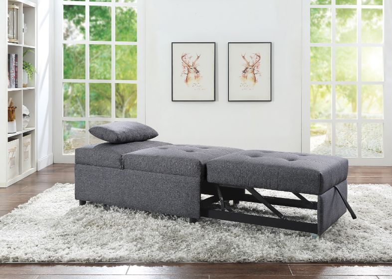 Hidalgo Gray Fabric Futon