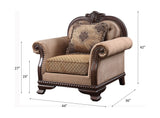 Chateau Fabric & Espresso Finish De Ville Chair