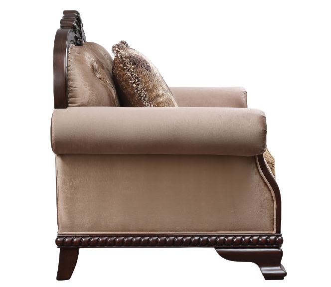 Chateau Fabric & Espresso Finish De Ville Chair