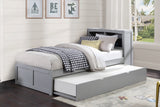 Orion Gray Twin Bookcase Bed With Trundle