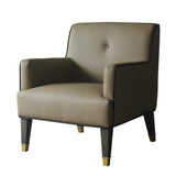 House Tan Synthetic Leather & Charcoal Finish Beatrice Accent Chair