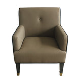 House Tan Synthetic Leather & Charcoal Finish Beatrice Accent Chair