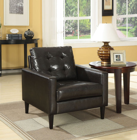 Balin Espresso Synthetic Leather Accent Chair