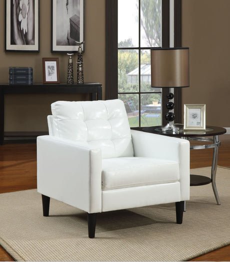 Balin White Synthetic Leather Accent Chair