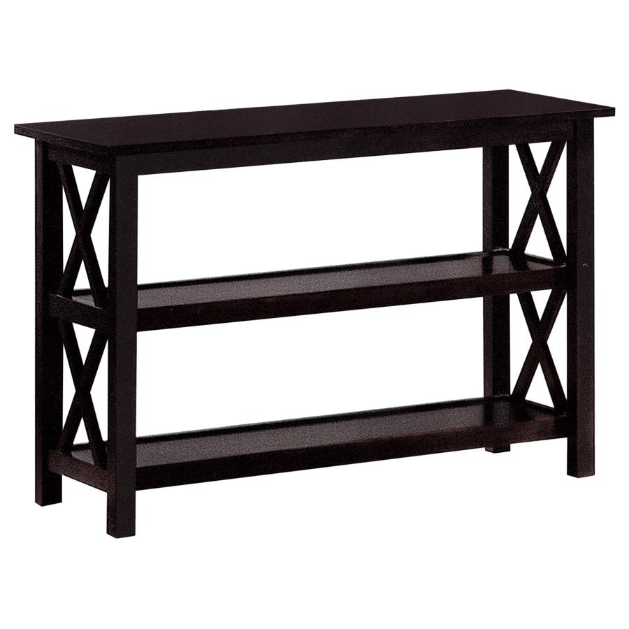 Rachelle Sofa Table With 2-Shelf Deep Merlot