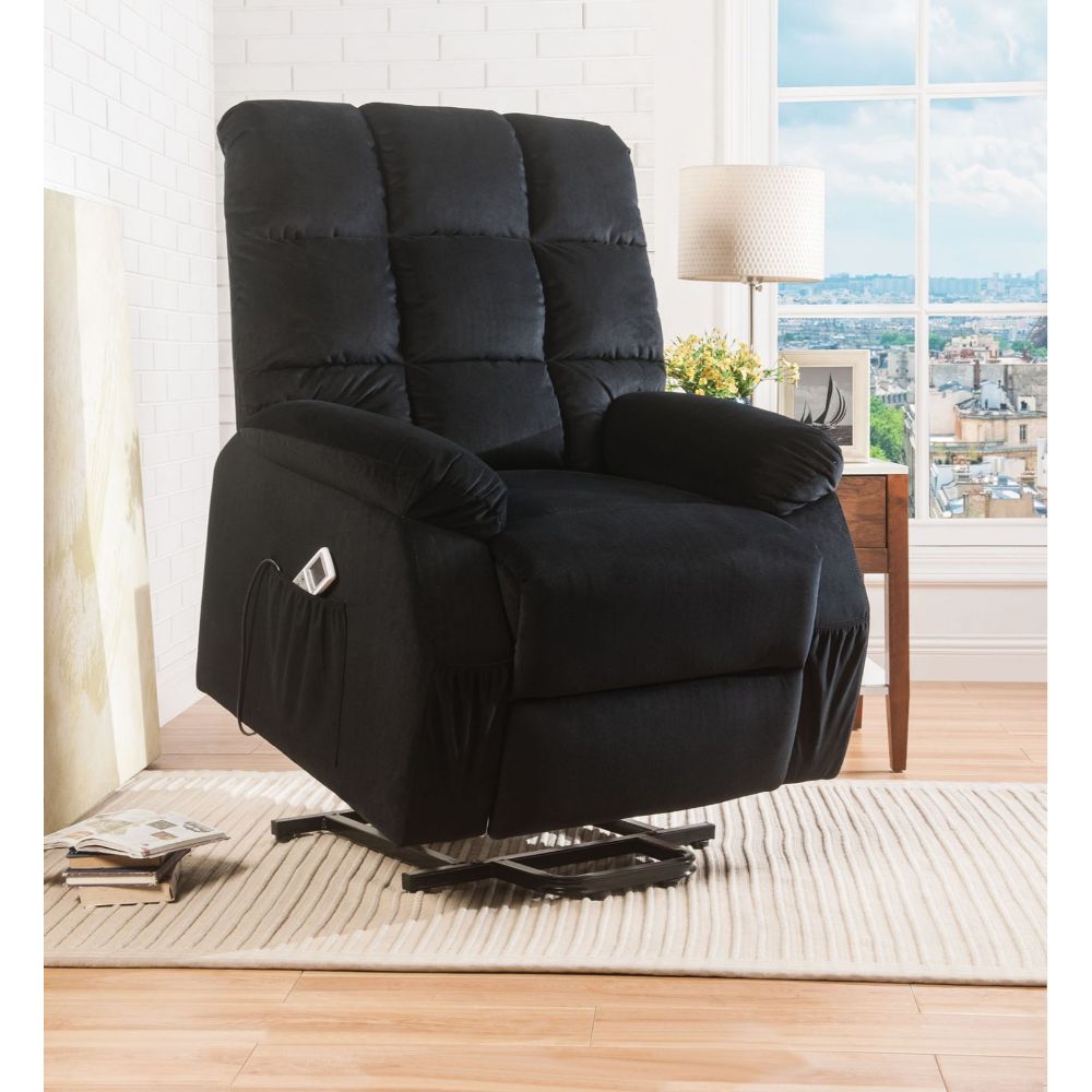 Ipompea Black Velvet Recliner