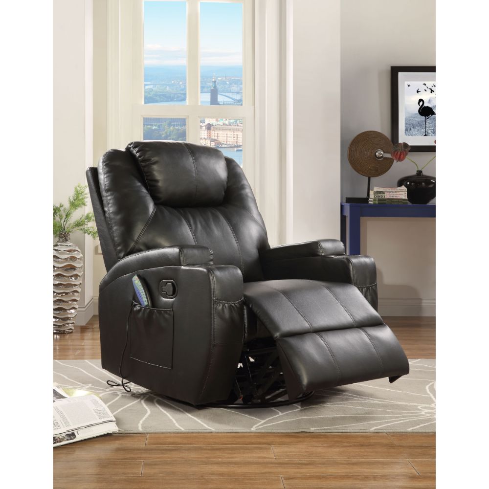 Waterlily Black Synthetic Leather Rocker Recliner