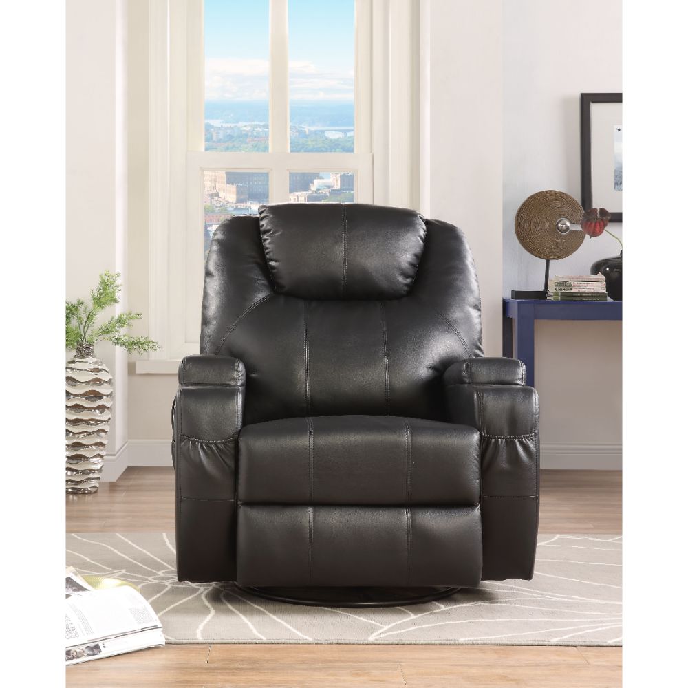 Waterlily Black Synthetic Leather Rocker Recliner