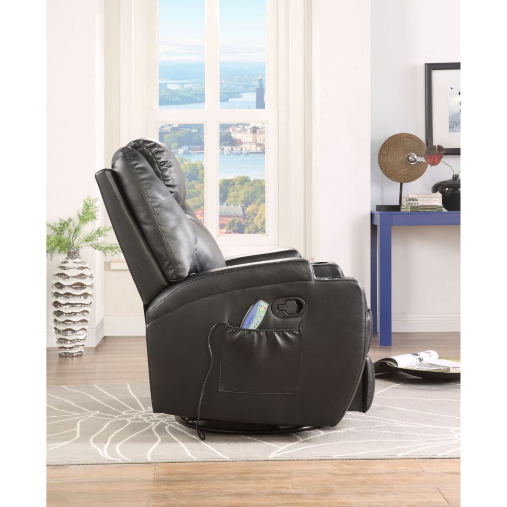 Waterlily Black Synthetic Leather Rocker Recliner