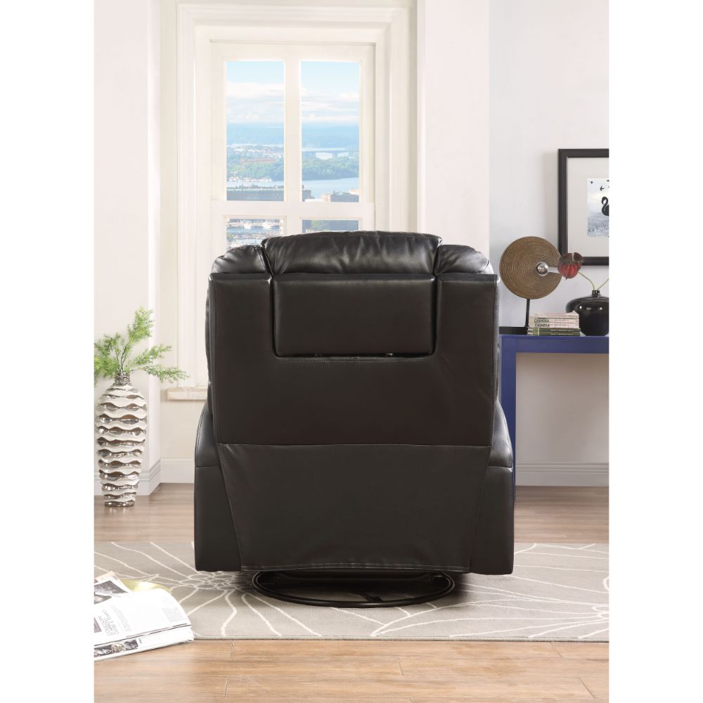 Waterlily Black Synthetic Leather Rocker Recliner