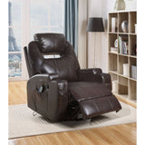 Waterlily Brown Synthetic Leather Rocker Recliner