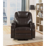 Waterlily Brown Synthetic Leather Rocker Recliner