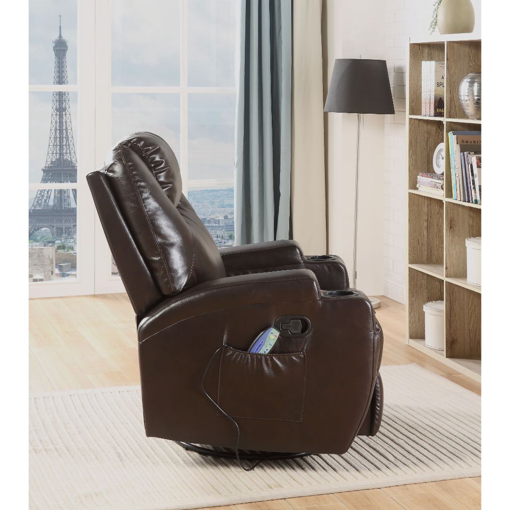 Waterlily Brown Synthetic Leather Rocker Recliner