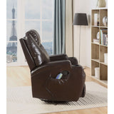 Waterlily Brown Synthetic Leather Rocker Recliner