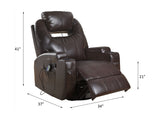 Waterlily Brown Synthetic Leather Rocker Recliner