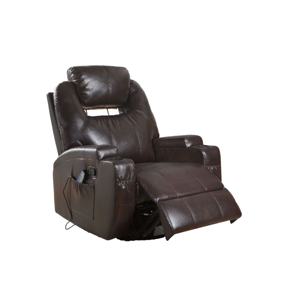 Waterlily Brown Synthetic Leather Rocker Recliner