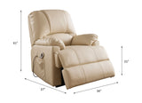 Ixora Beige Synthetic Leather Recliner