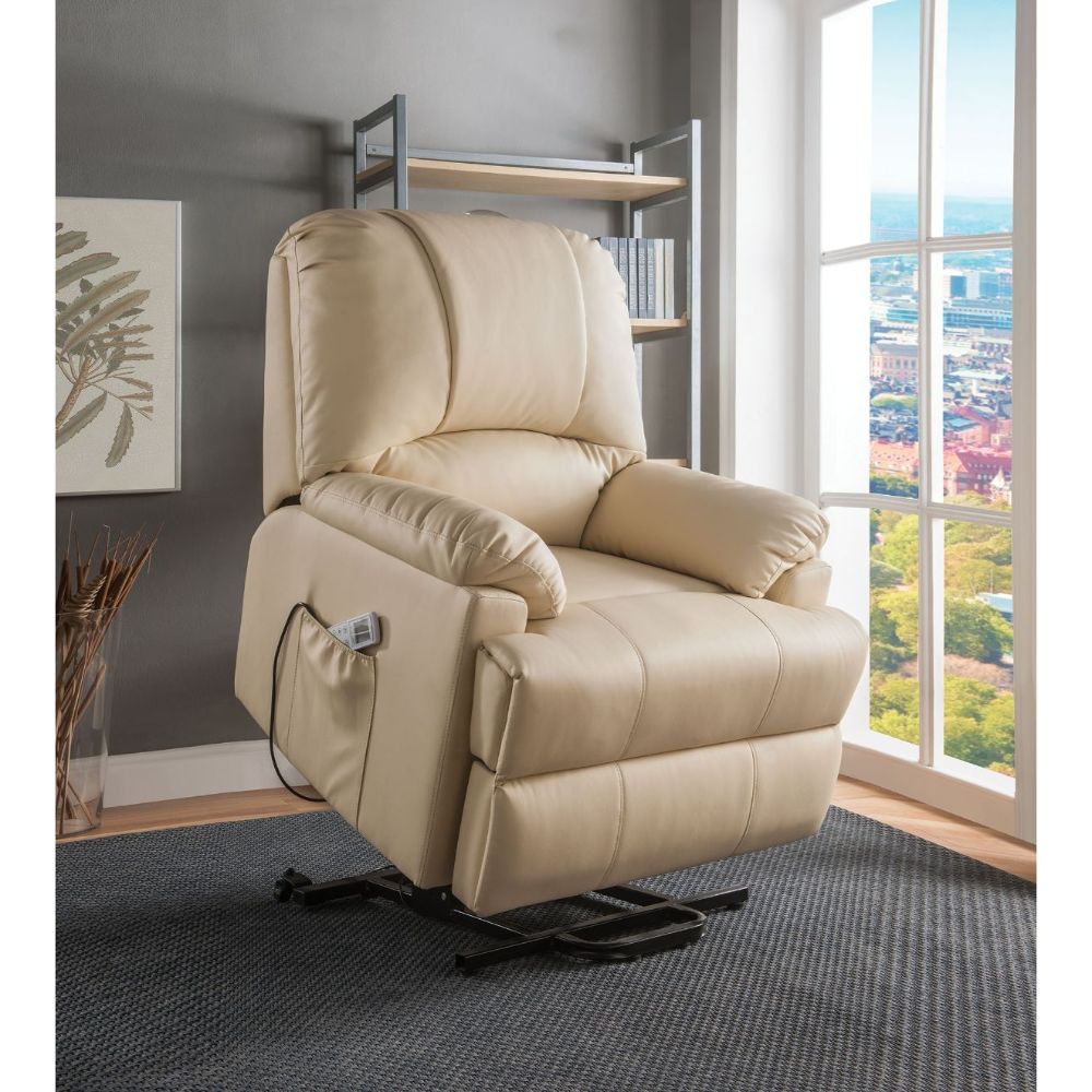 Ixora Beige Synthetic Leather Recliner