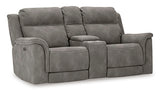 Next-Gen Slate Durapella Power Reclining Loveseat With Console