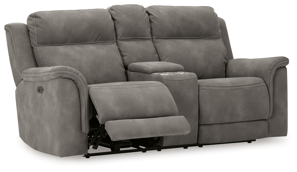 Next-Gen Slate Durapella Power Reclining Loveseat With Console